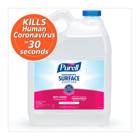 United Stationers Supply PURELL, Foodservice Surface Sanitizer, Fragrance Free, 1 gal Bottle GOJ434104EA